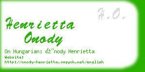henrietta onody business card